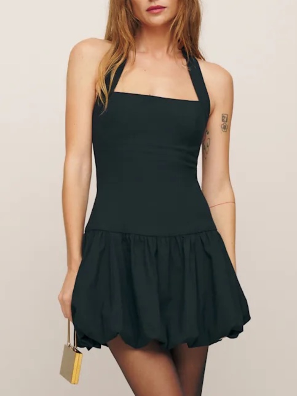 Reformation Babette Mini Dress in Black